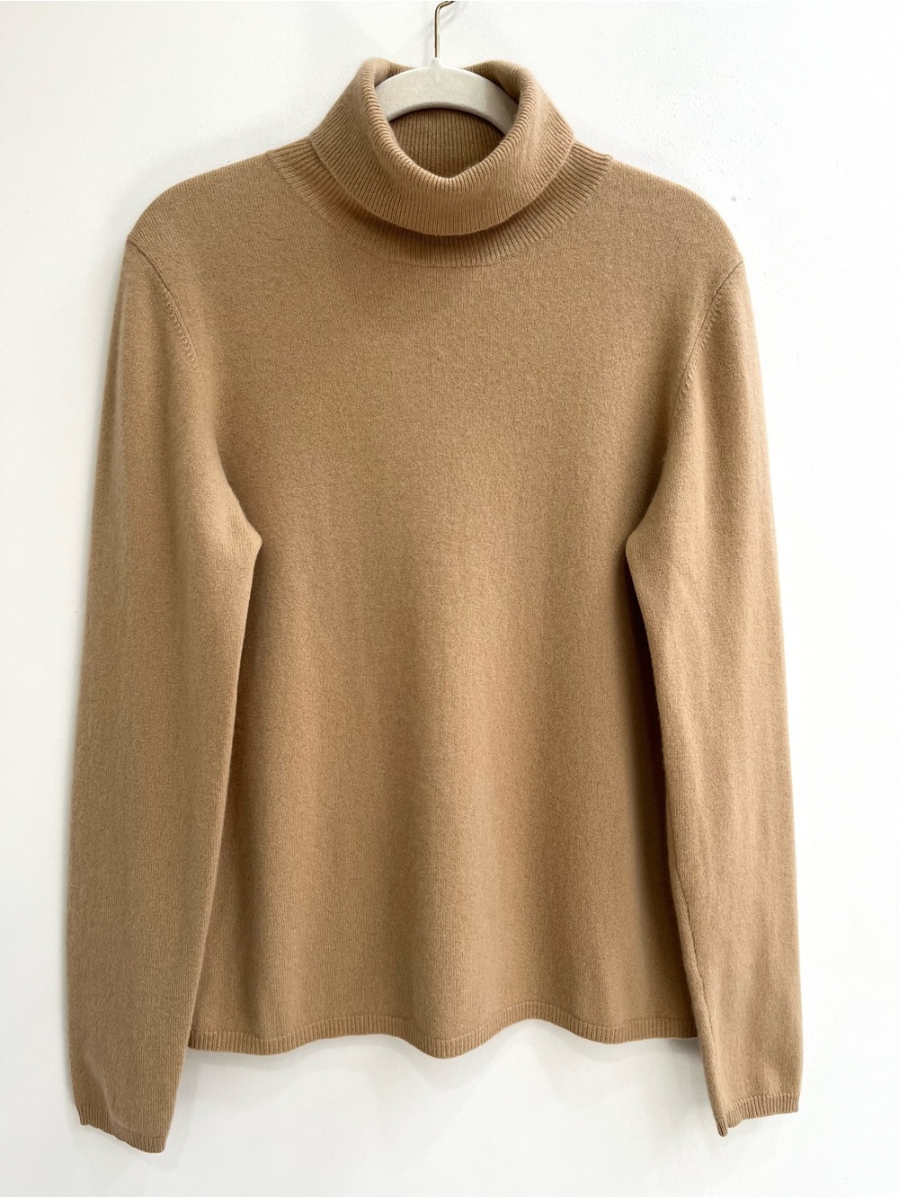 Sutton Studio Cashmere Camel Brown Tan Turtleneck Sweater Size Large